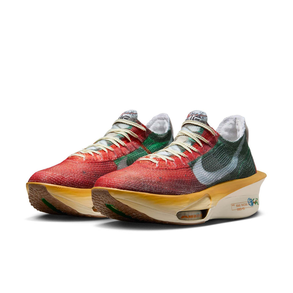 A pair of Nike Men's Alphafly 3 Premium Road Racing Shoes in the Multi-Color/Clear-Starfish-Aloe Verde  colourway. (8723627344034)