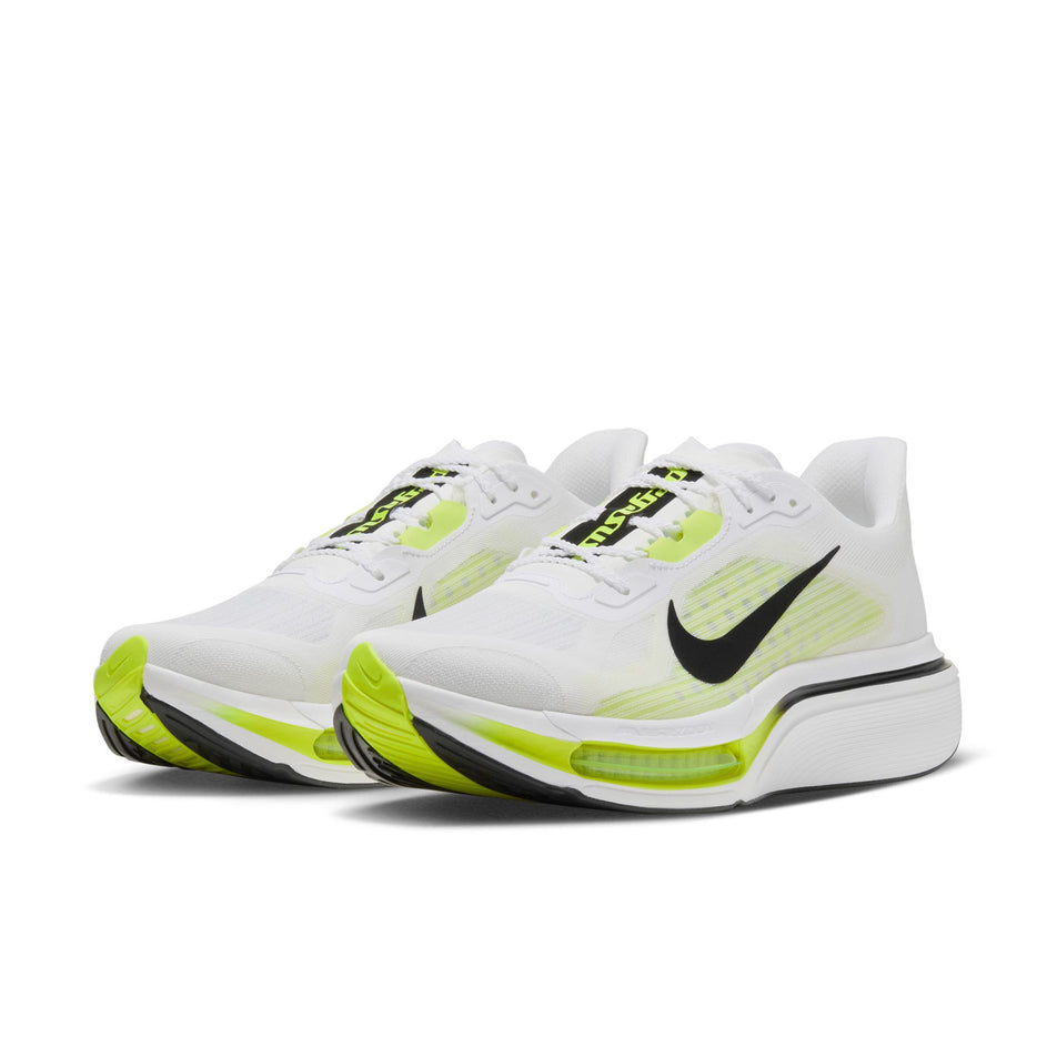 A pair of Nike Men's Pegasus Plus 2 Road Running Shoes in the White/Black-Lemon Venom colourway.