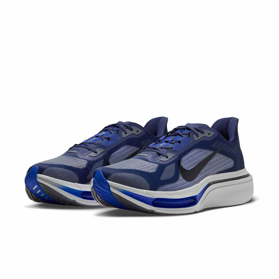 A pair of Nike Men's Pegasus Plus 2 Road Running Shoes in the Midnight Navy/Black-Racer Blue-Grey Mist colourway.