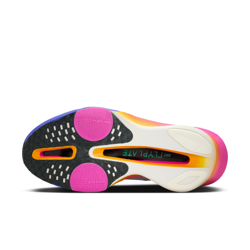 The outsole of the left shoe from a pair of Nike Women's Alphafly 3 