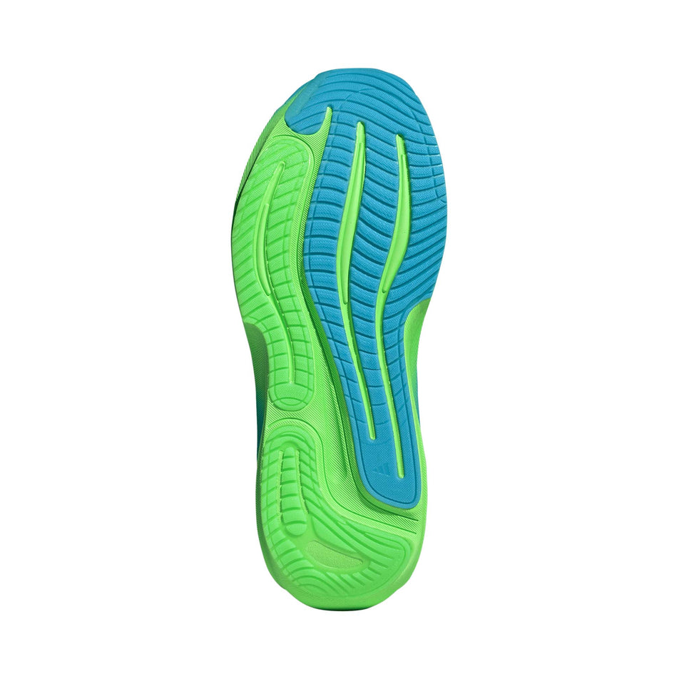 The outsole of the right shoe from a pair of adidas Men's Supernova Rise 3 Running Shoes in the Ftwr White/Silver met./Semi Blue Burst colourway.