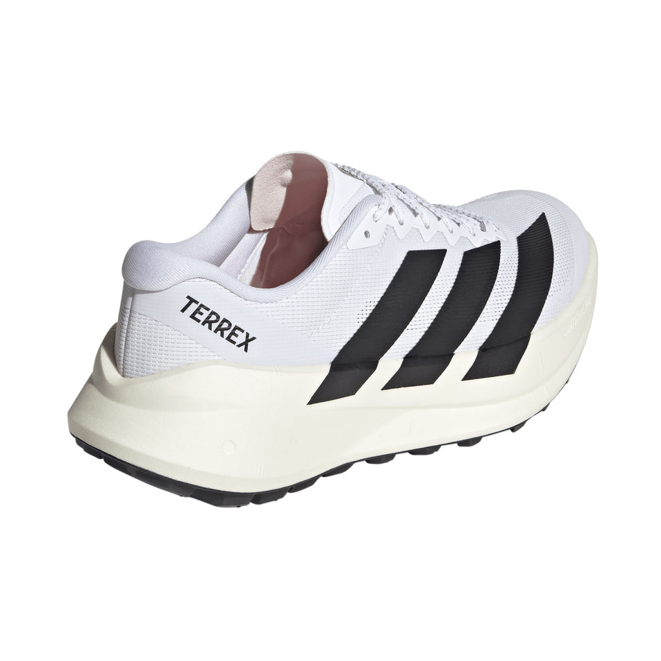 Lateral view of the right shoe from a pair of adidas Men's Terrex Agravic SL Running Shoes in the Ftwr White/Core Black/Ftwr White colourway.