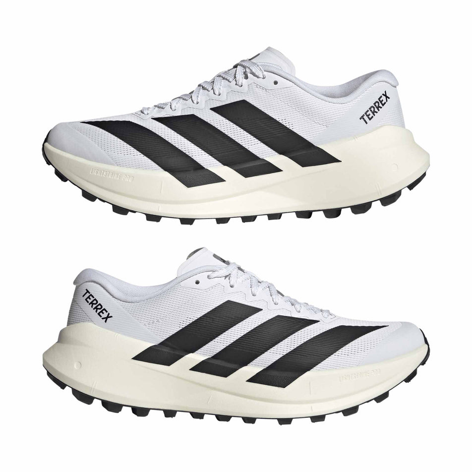 A pair of adidas Men's Terrex Agravic SL Running Shoes in the Ftwr White/Core Black/Ftwr White colourway.