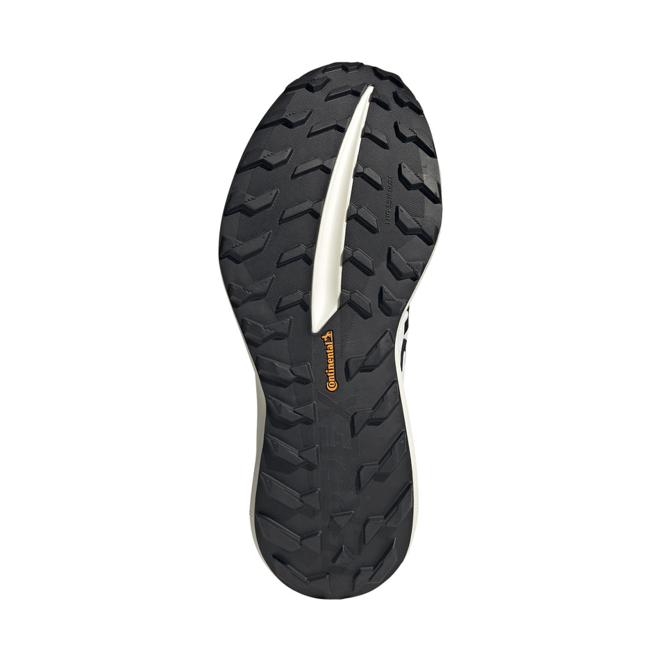 The outsole of the right shoe from a pair of adidas Men's Terrex Agravic SL Running Shoes in the Ftwr White/Core Black/Ftwr White colourway.