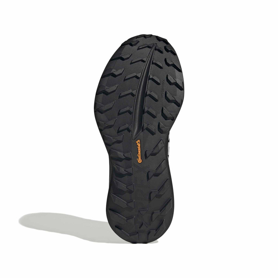 The outsole of the right shoe from a pair of adidas Women's Terrex Agravic SL Running Shoes in the Core Black/Grey Two/Core Black colourway.