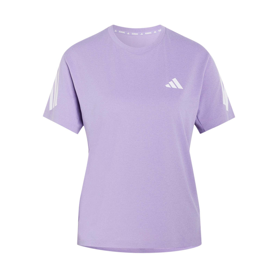 Front view of the adidas Women's adi365 Tee in the Magic Lilac colourway.