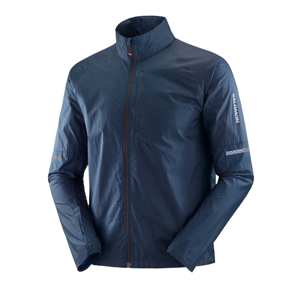 Front view of a Salomon Men's Sense Flow Jacket in the Carbon/Carbon colourway (8071109771426)