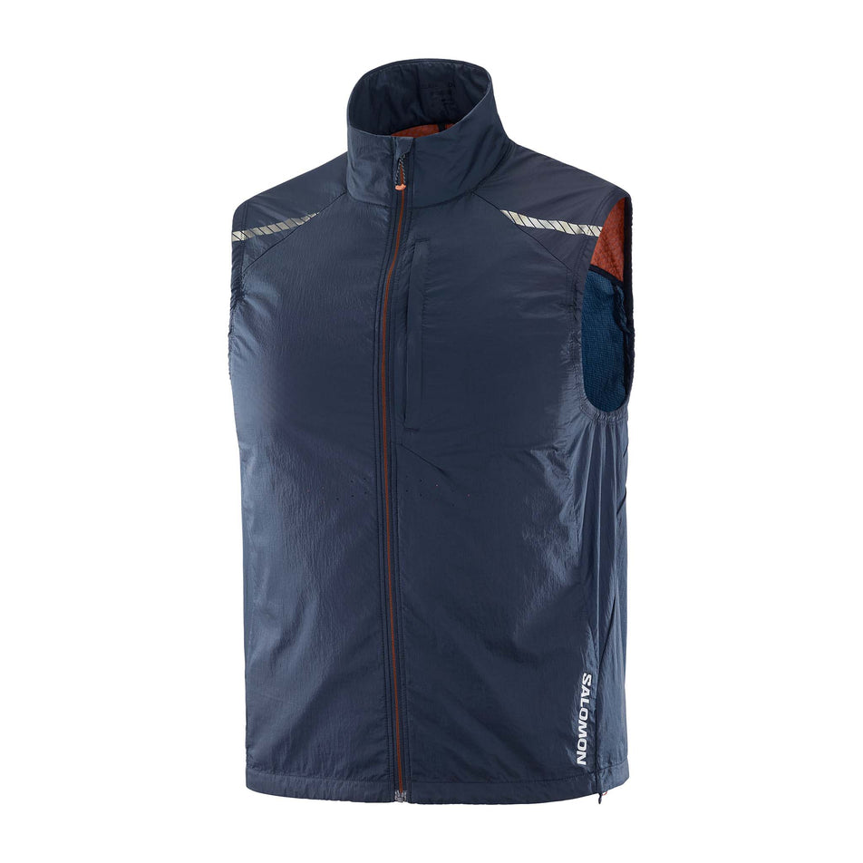 Front view of a Salomon Men's Sense Flow Vest in the Carbon/Carbon colourway (8071113769122)