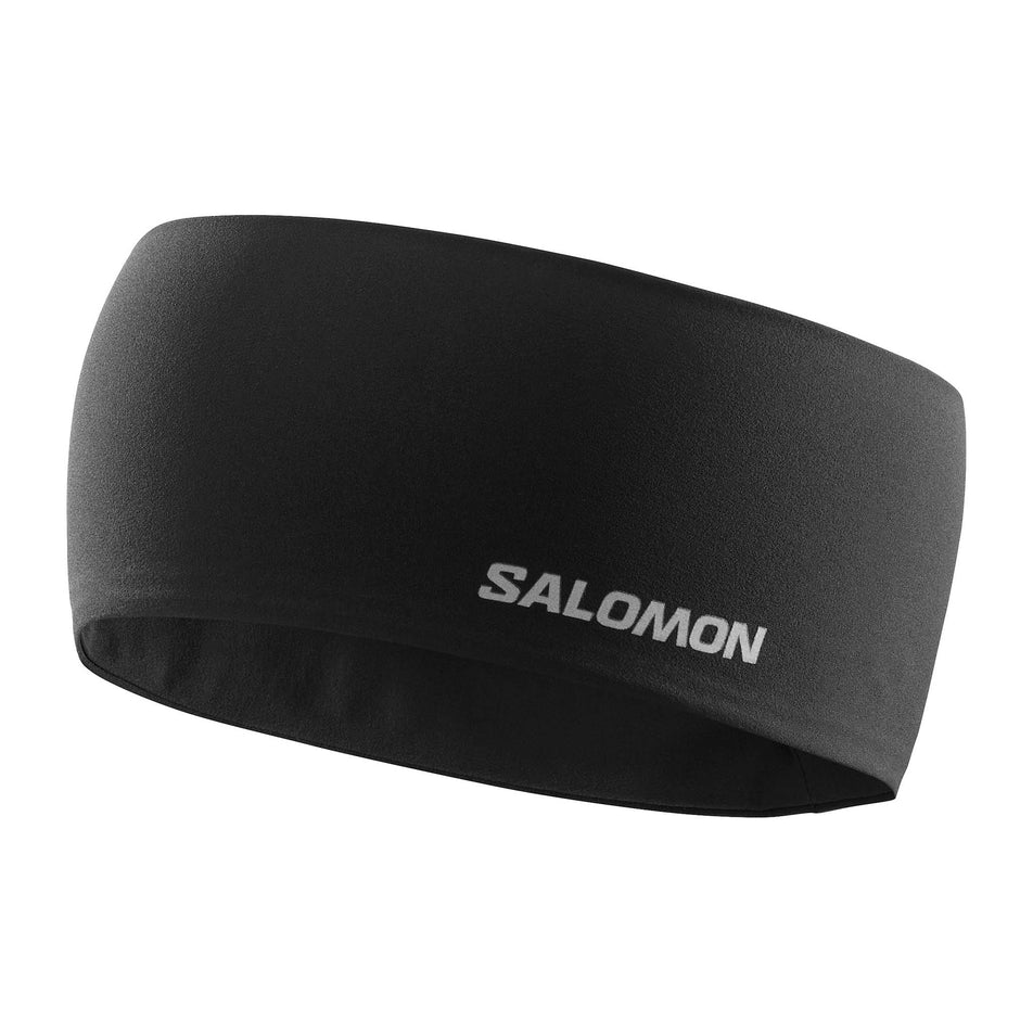 Front view of a Salomon Unisex Sense Headband in the Deep Black colourway (8151636213922)