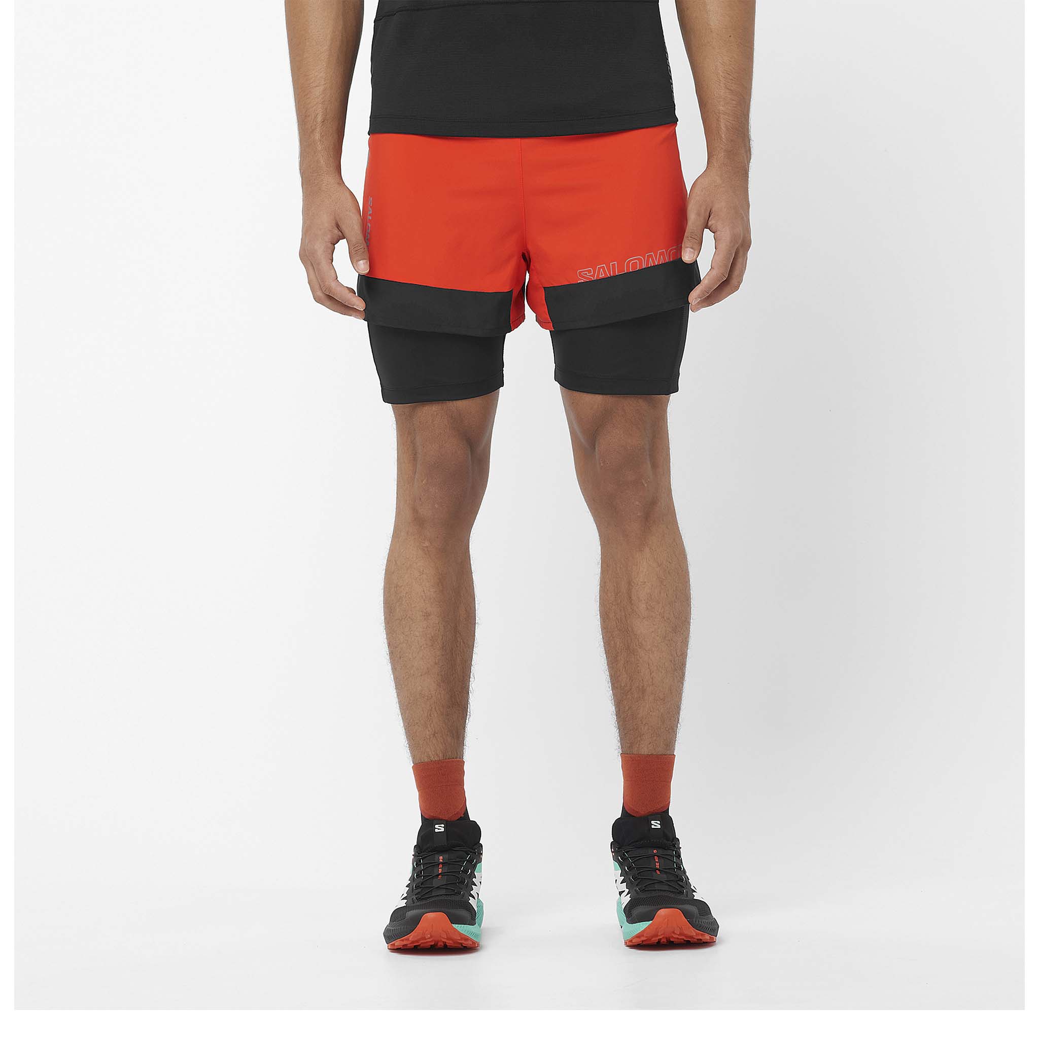 Salomon Men's Cross 2in1 Shorts - Red/Black | Run4It