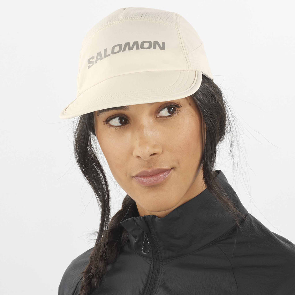 Front view of a model wearing a Salomon Unisex Sense Aero Cap in the Rainy Day colourway (8407401365666)
