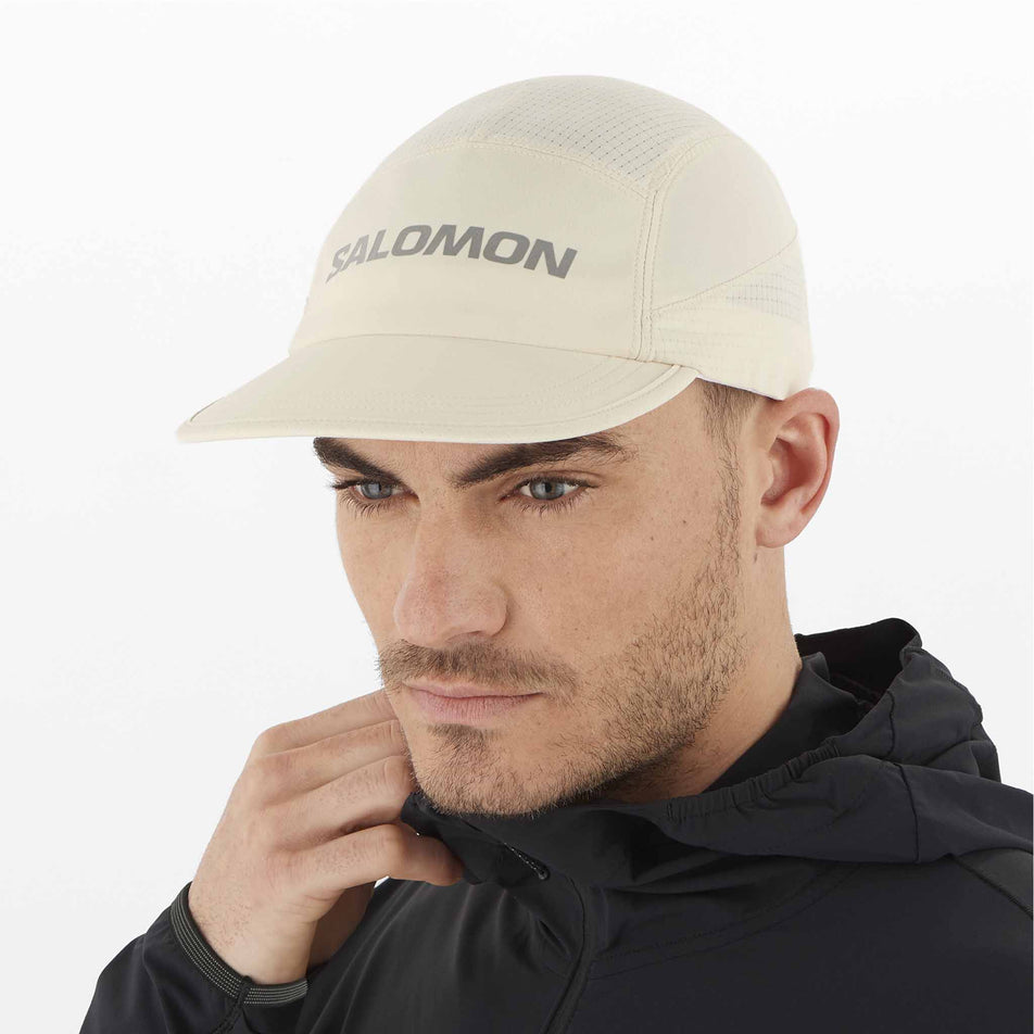 Front view of a model wearing a Salomon Unisex Sense Aero Cap in the Rainy Day colourway (8407401365666)