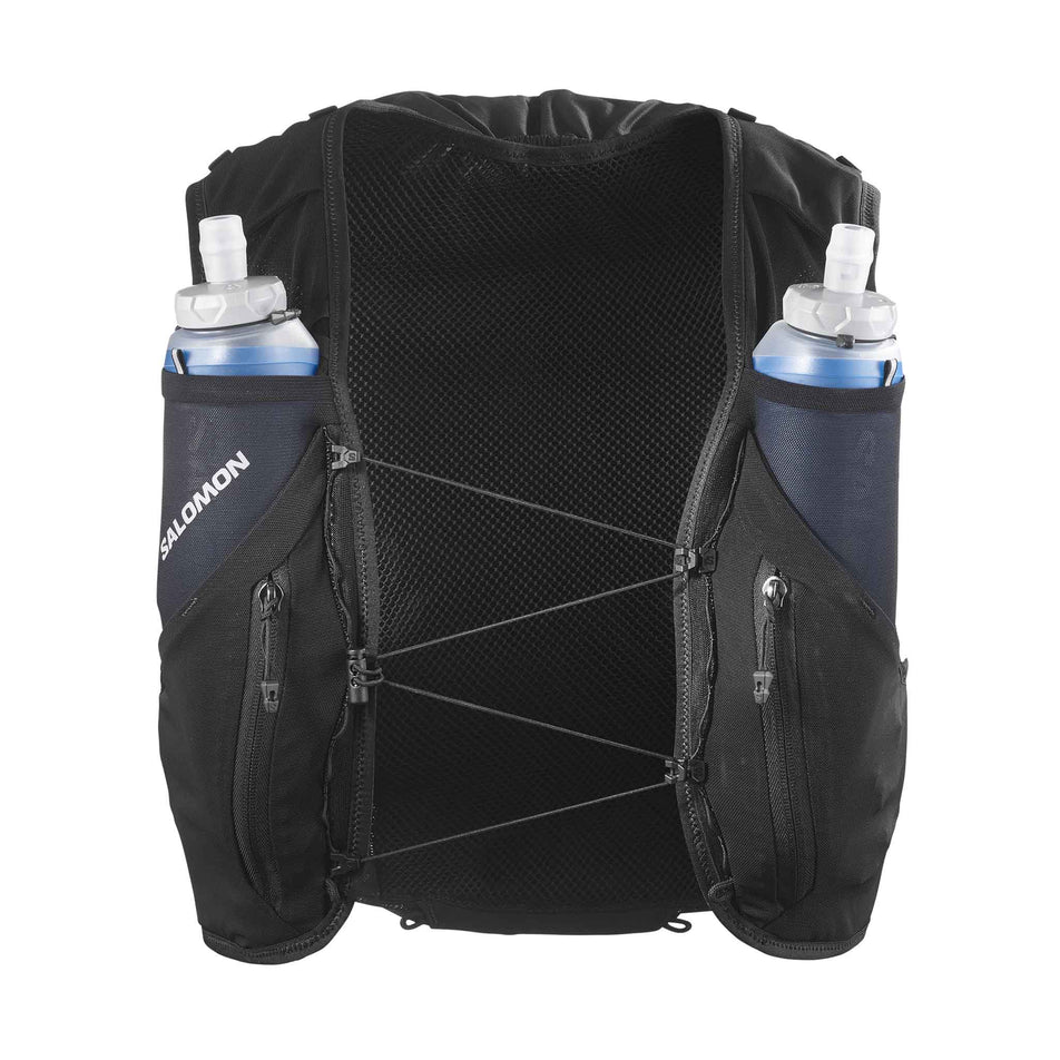 Front view of the Salomon Unisex ADV Skin 12 Running Vest in the Black colourway.