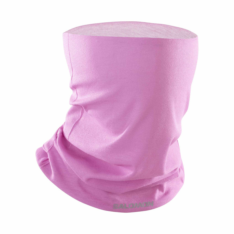 Front view of the Salomon Unisex CROSS Neckwarmer in the Cyclamen colourway. (8738124660898)