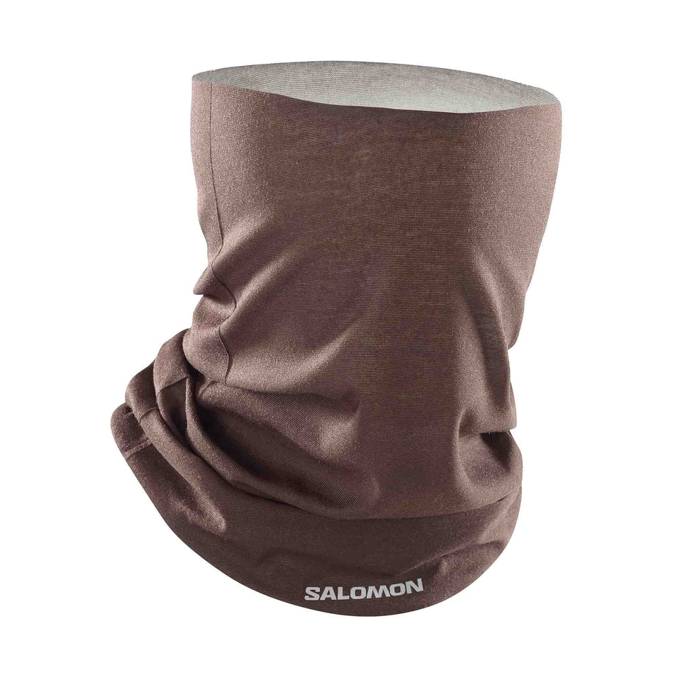 Front view of the Salomon Unisex CROSS Neckwarmer in the Coffee Bean colourway. (8738158411938)