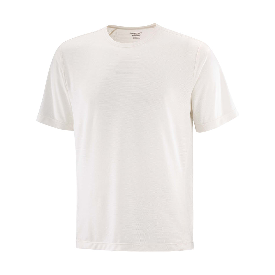 Front view of the Salomon Men's SHKout Core SS Tee in the Whisper White colourway.
