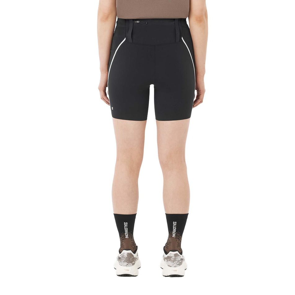 Back view of a model wearing the Salomon Women's Sense Stow Short Tights 6