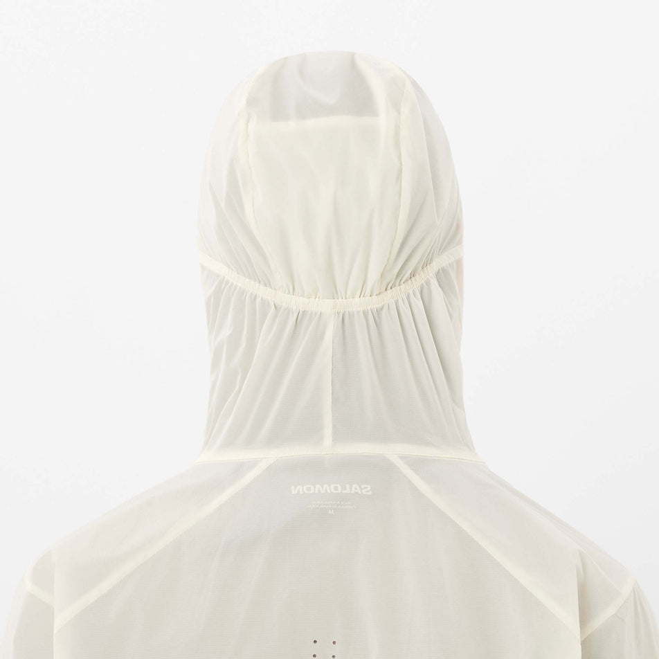 Back view of the Salomon Women's Sense Aero Wind Jacket in the Whisper White colourway.
