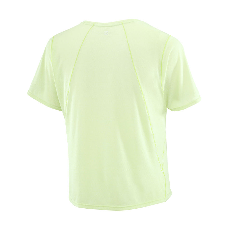 Back view of the Salomon Women's SHKout Air Cropped Short-Sleeve T-Shirt in the Butterfly colourway.