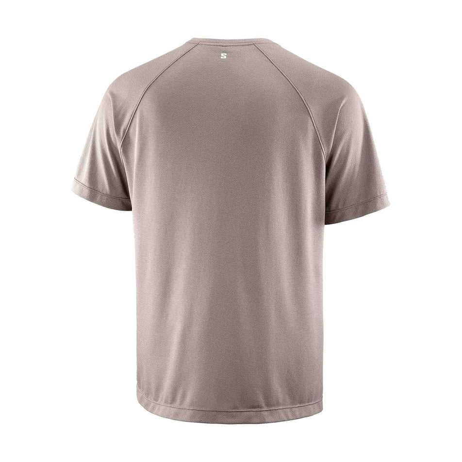 Back view of the Salomon Men's Shakeout Core Short-Sleeve T-Shirt in the Iron colourway.