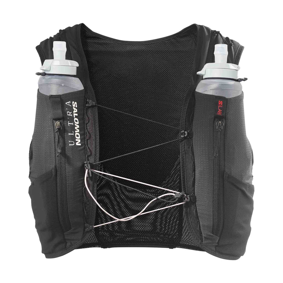 Front view of the Salomon Unisex S/LAB Ultra 12 Running Vest in the Black colourway.