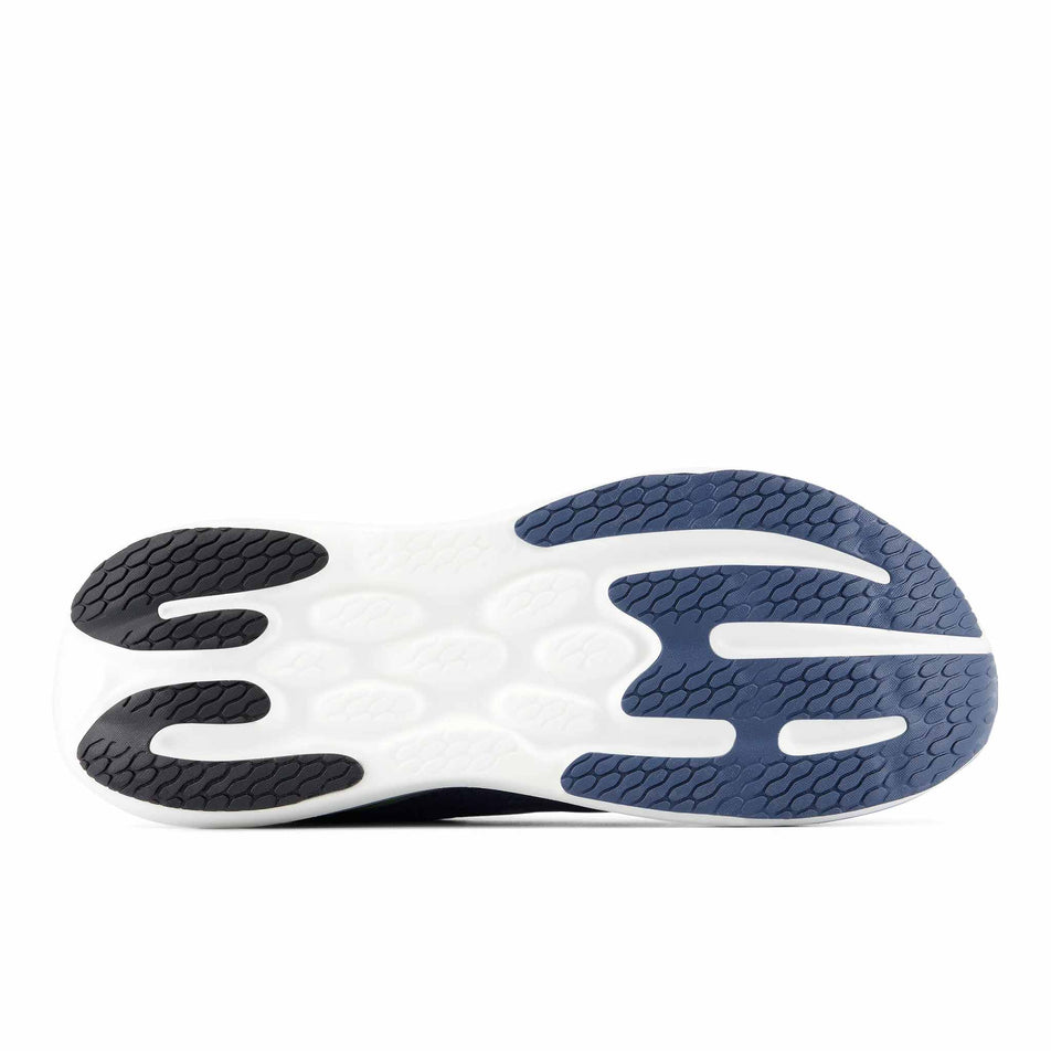 The outsole of the right shoe from a pair of New Balance Men's 1080 V15 Running Shoes in the Vintage Indigo colourway.
