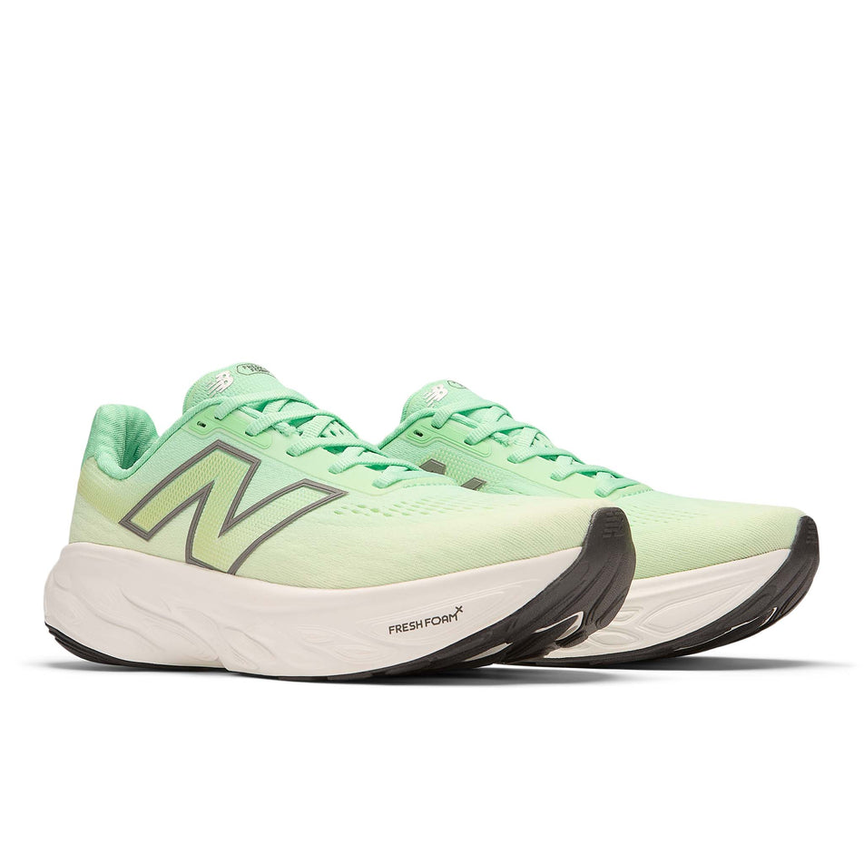 A pair of New Balance Men's Fresh Foam X 1080 V14 Running Shoes in the Electric Jade colourway. Jade (8568675893410)