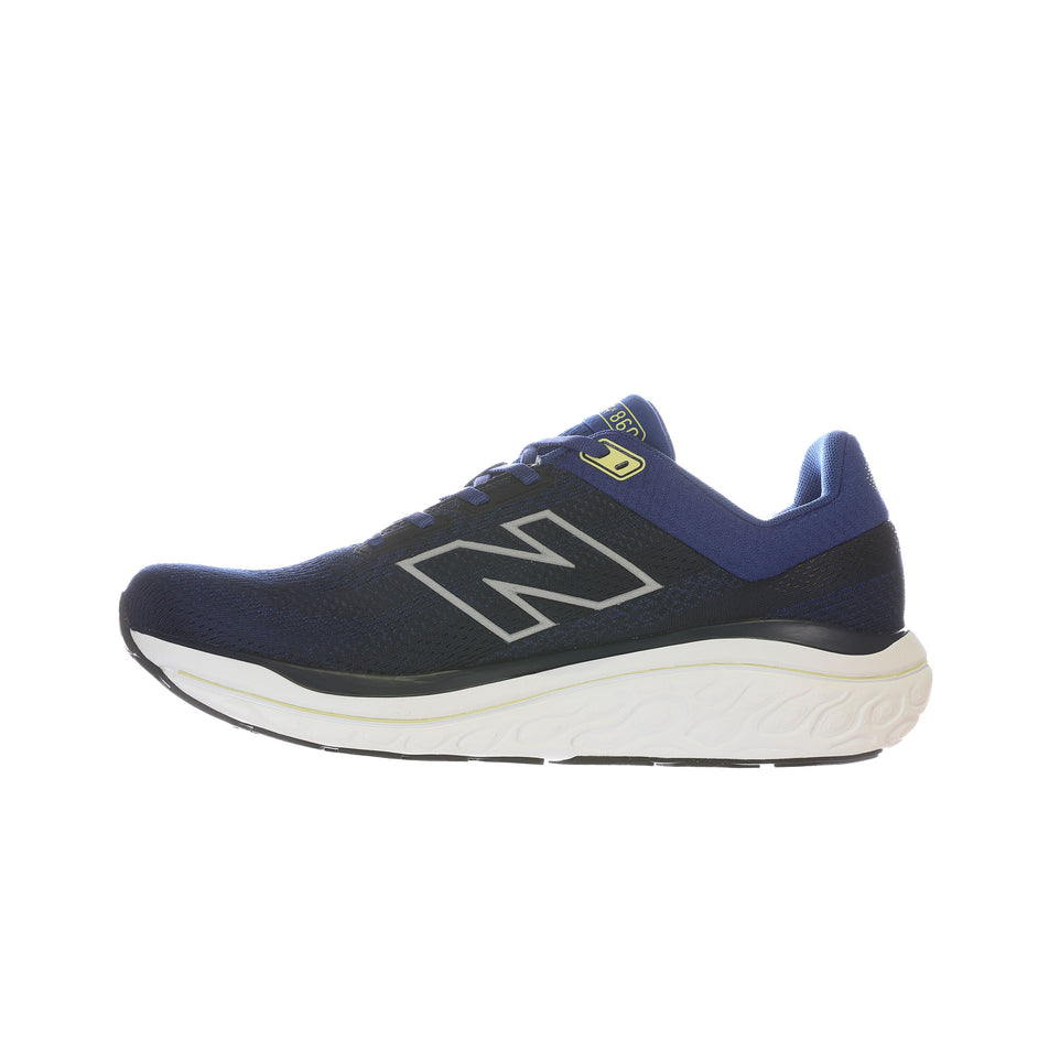 Medial side of the right shoe from a pair of New Balance Men's Fresh Foam X 860 V14 Running Shoes in the Galaxy Blue colourway (8677166547106)