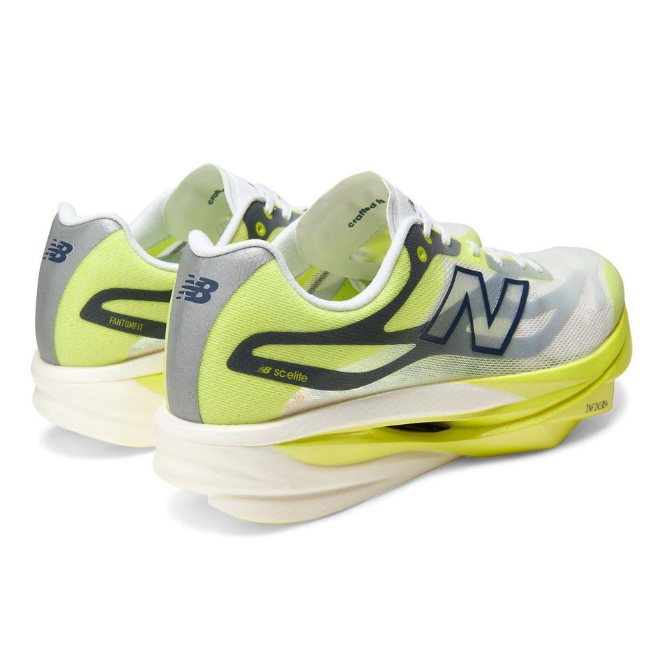 A pair of New Balance Men's FuelCell SuperComp Elite V6 Running Shoes in the Fresh Air/Alkaline Green colourway.