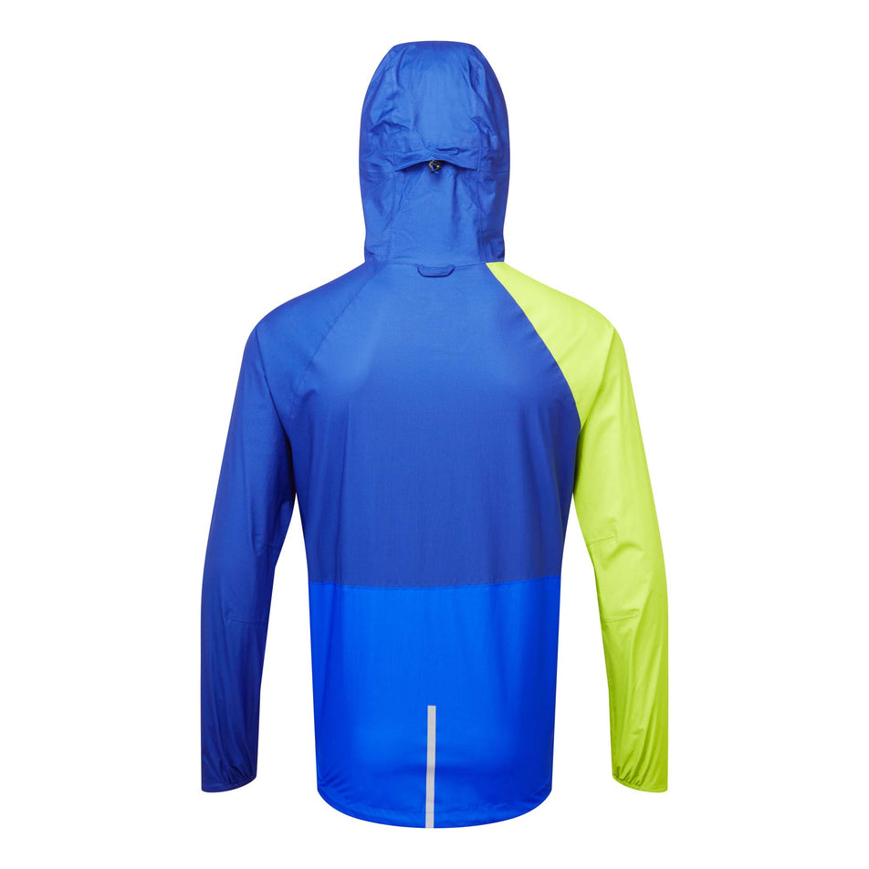 Back view of a Ronhill Men's Tech Fortify Jacket in the Ocean/Citrus colourway (8160892911778)