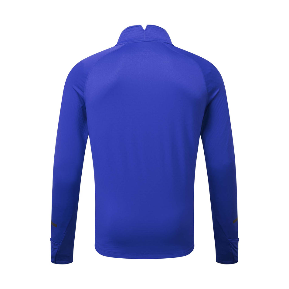 Back view of a Ronhill Men's Tech Prism 1/2 Zip Tee in the Cobalt/Flame colourway (8032256393378)