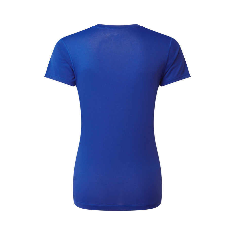 Back view of a Ronhill Women's Core S/S Tee in the Dark Cobalt/Thistle colourway (8047488729250)