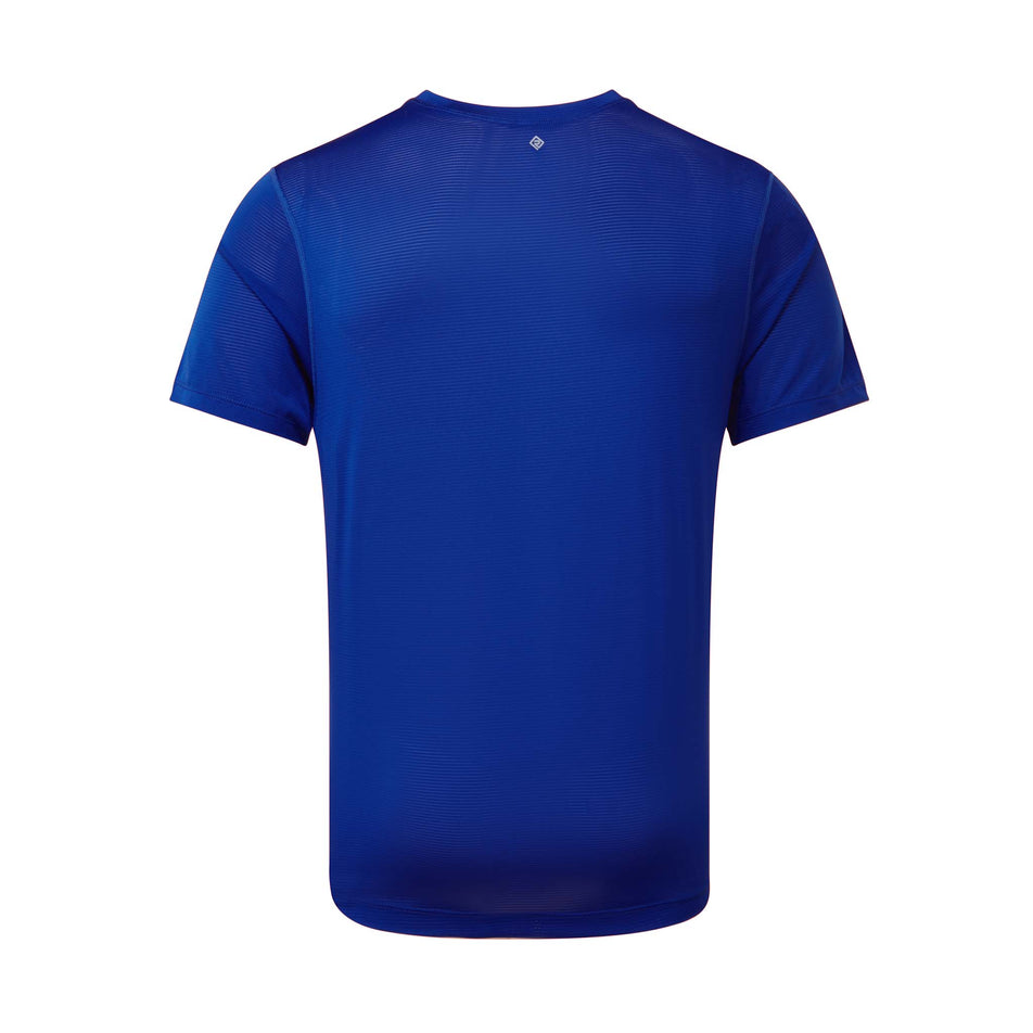 Back view of a Ronhill Men's Tech S/S Tee in the Dark Cobalt/Flame colourway (8048115253410)