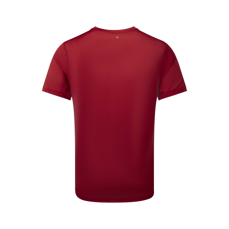 Back view of a Ronhill Men's Tech S/S Tee in the Jam/Flame colourway (8048107978914)