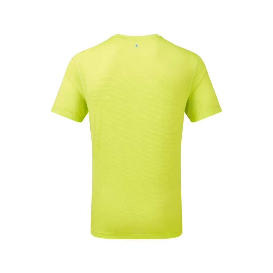 Back view of a Ronhill Men's Tech S/S Tee in the Citrus/Azurite colourway (8160881279138)