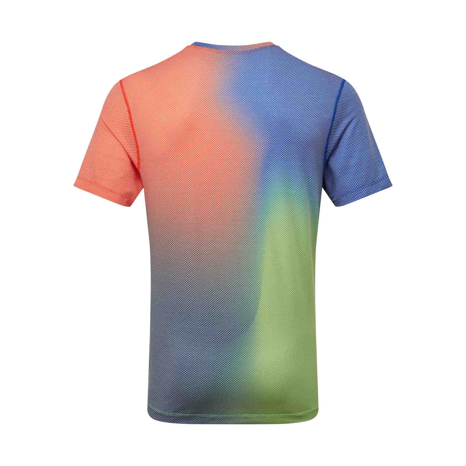 Back view of the Ronhill Men's Tech Golden Hour S/S Tee in the Dark Cobalt Merge colourway.