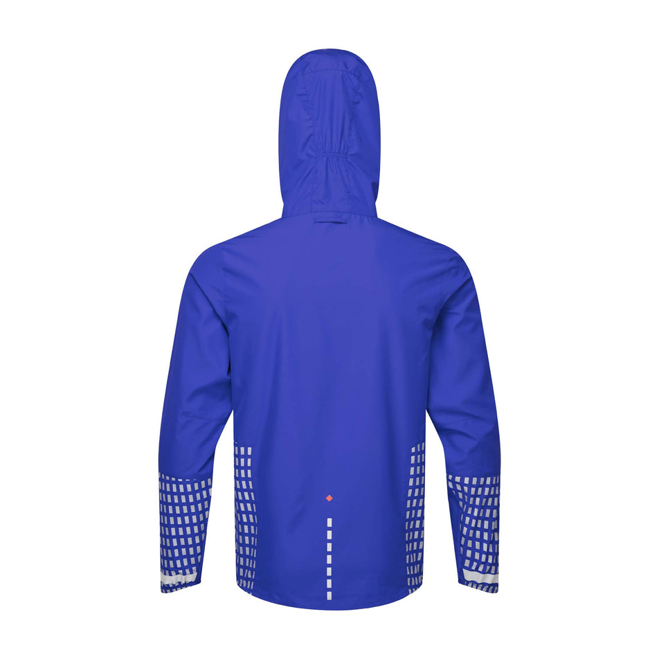 Back view of a Ronhill Men's Tech Afterhours Jacket in the Cobalt/Flame/Reflect colourway. (8032156385442)