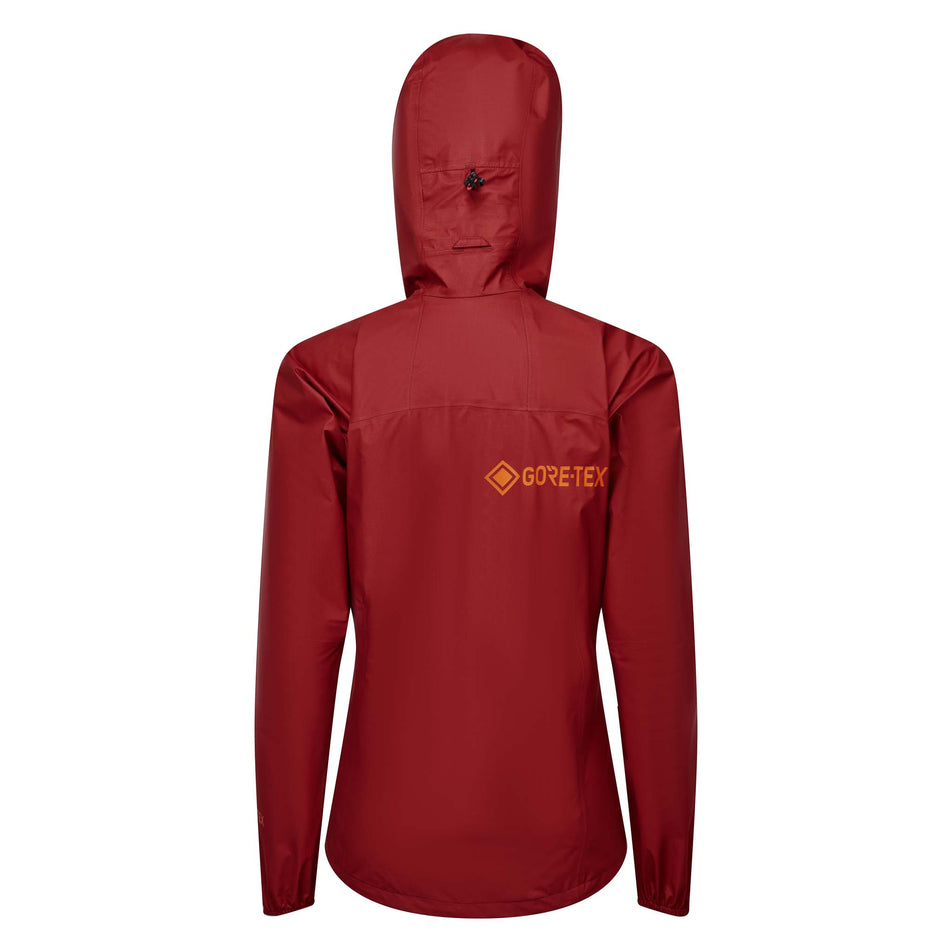 Back view of a Ronhill Women's Tech GORE-TEX Mercurial Jacket in the Jam/Flame colourway (8047328034978)