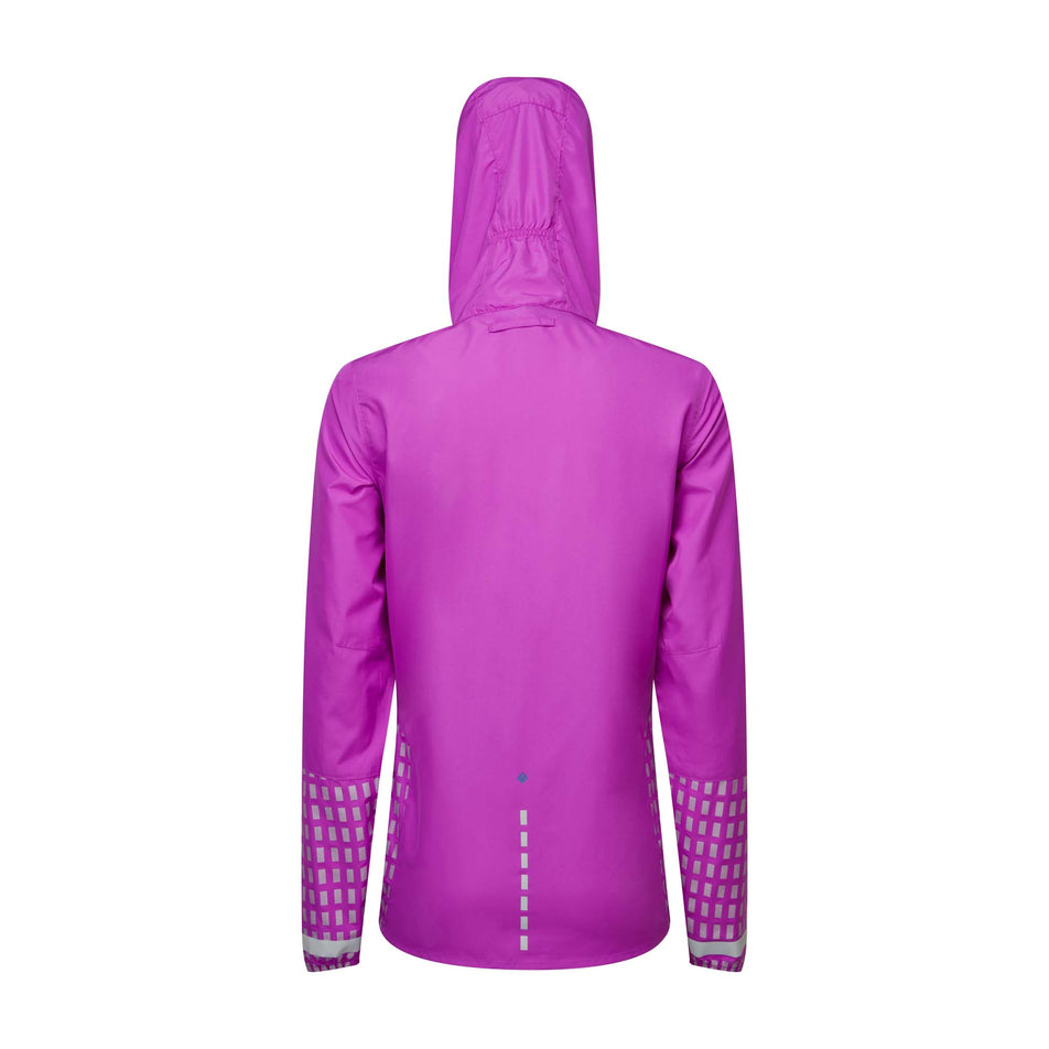Back view of a Ronhill Women's Tech Afterhours Jacket in the Thistle/Cobalt/Reflect colourway (8047250374818)