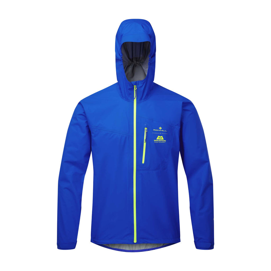 Front view of the Ronhill Men's Tech GORE-TEX Mercurial Jacket in the Azurite/Citrus colourway (8160891437218)