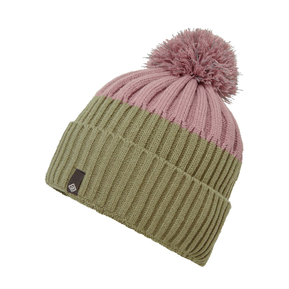 Angled front view of a Ronhill Unisex Bobble Hat in the Woodland/Stardust colourway (8033745698978)