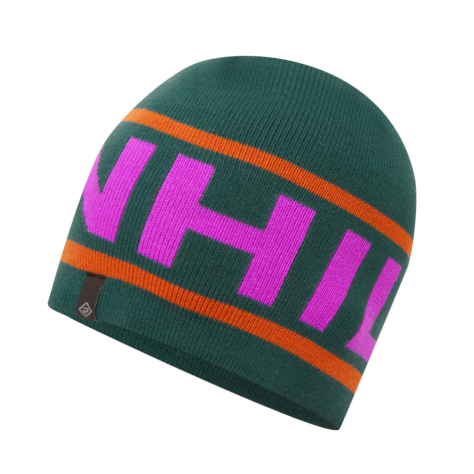Front view of a Ronhill Unisex Tribe Running Beanie in the Deep Lagoon/Copper/Thistle colourway (8048571842722)