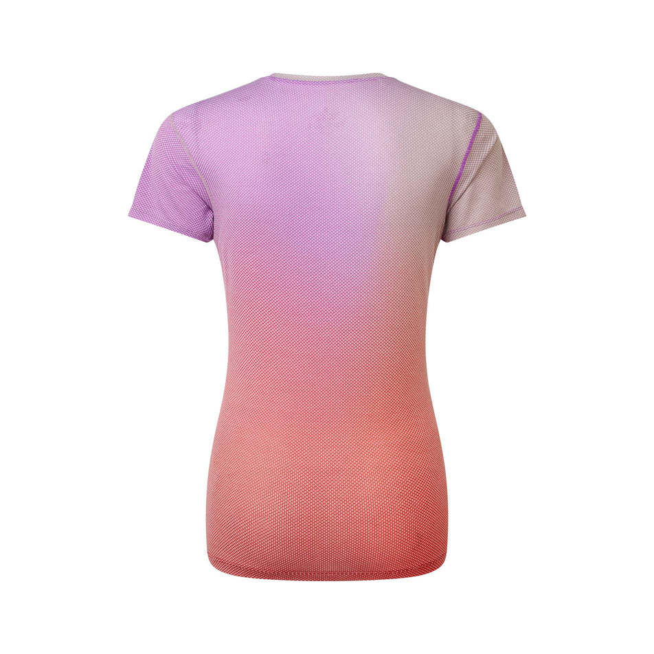 Back view of a Ronhill Women's Tech Goldenhour Tee in the Jam/Stardust Merge colourway. (8031399248034)