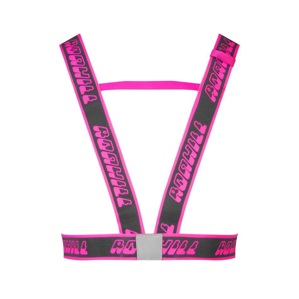 Back view of a Ronhill Reflective Belt in the Fluo Pink colourway (8048568729762)