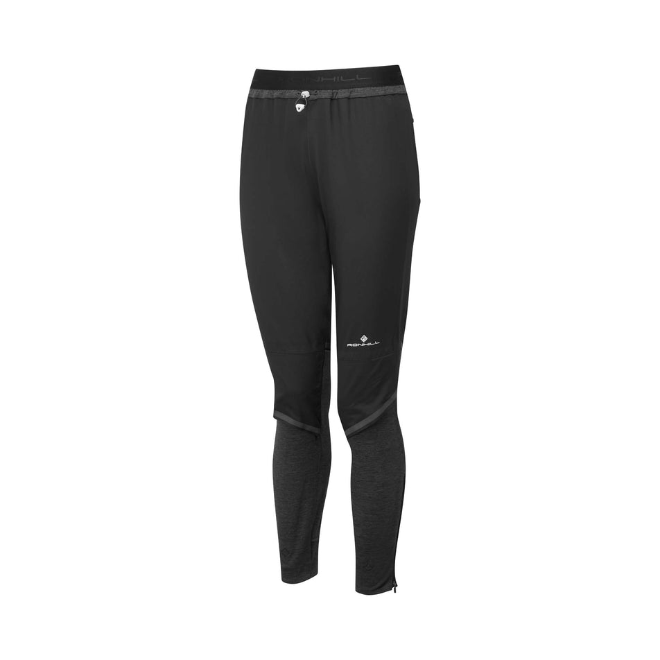 Front view of a pair of Ronhill Women's Tech Flex Pants in the Black/Charcoal Marl colourway (8047394554018)