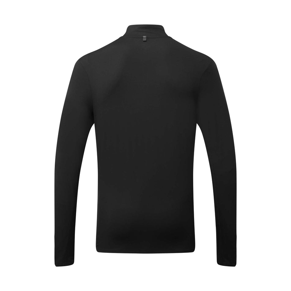 Back view of a Ronhill Men's Core Thermal 1/2 Zip in the Black/Bright White colourway (8032268517538)