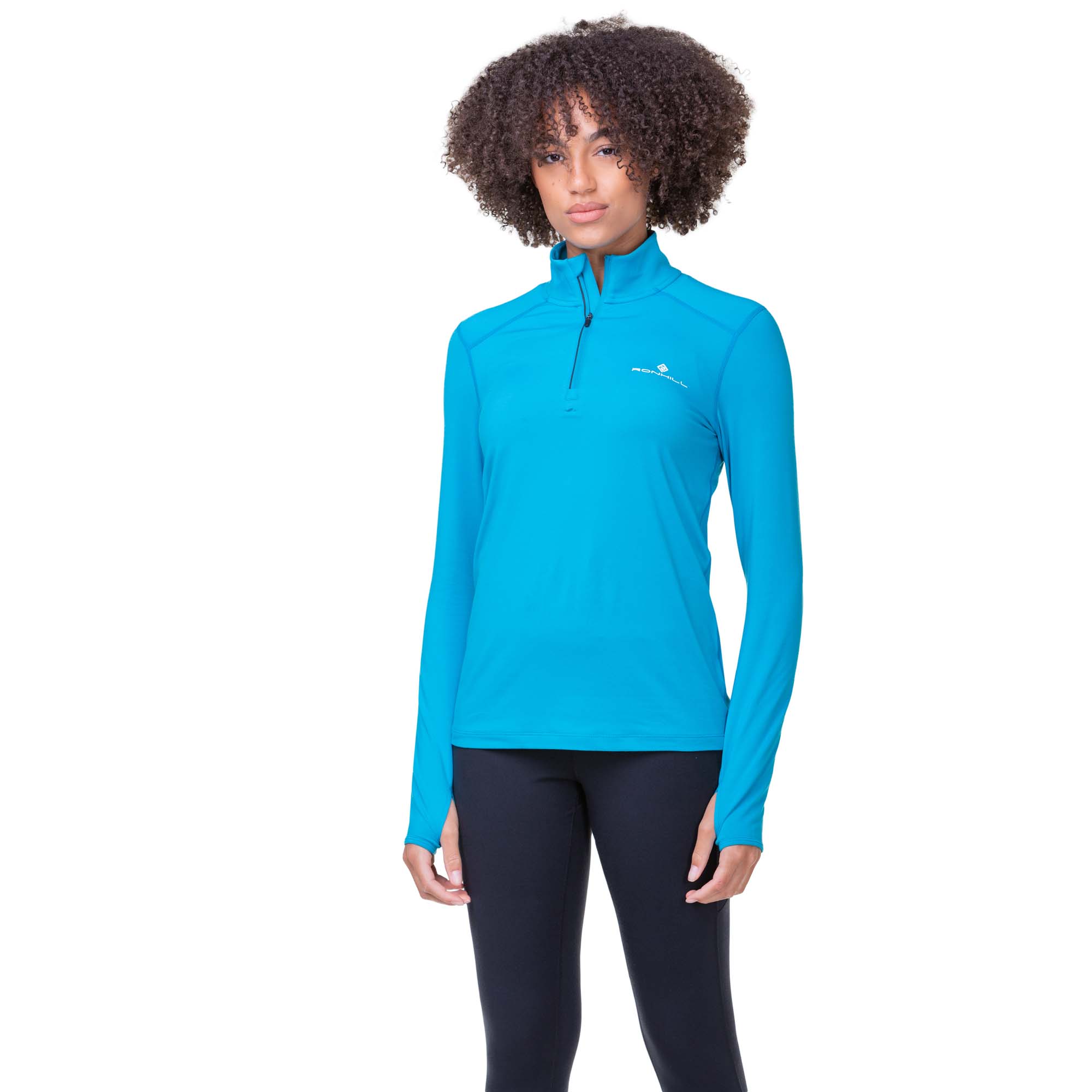 Ronhill Womens Core Thermal Half Zip Long Sleeve Running Top Tops - Blue