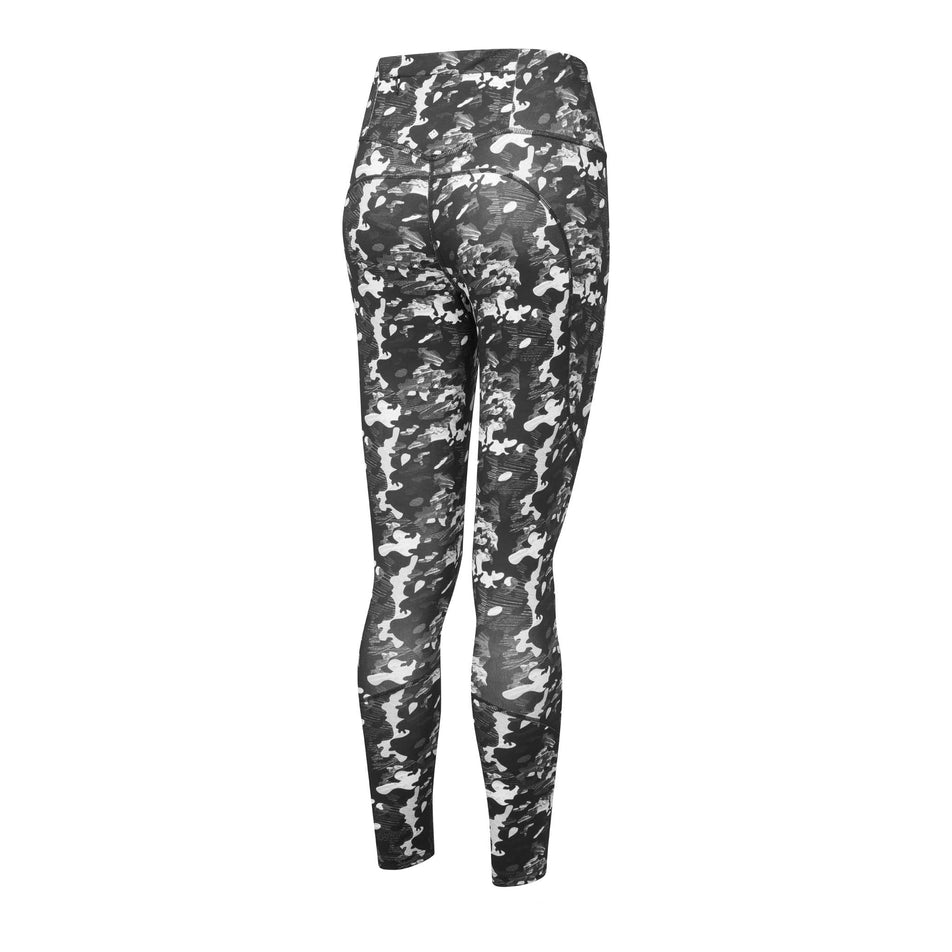 Back view of a pair of Ronhill Women's Tech Tights in the Mono Fern Frost colourway (8047451832482)