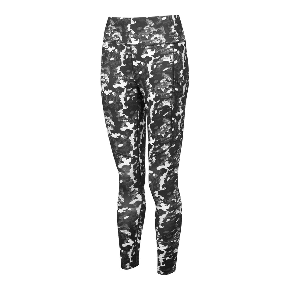 Front view of a pair of Ronhill Women's Tech Tights in the Mono Fern Frost colourway (8047451832482)