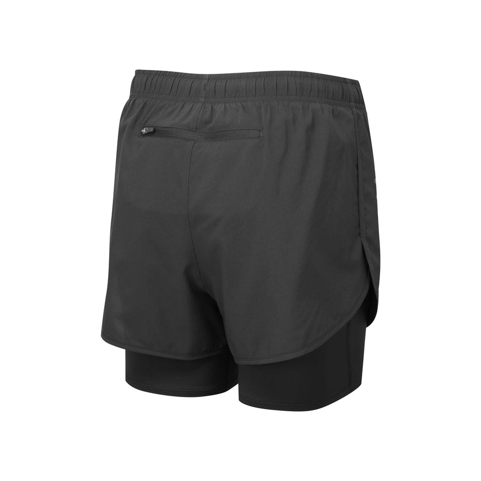 Back view of the Ronhill Women's Core Twin Short in the All Black colourway (8159243468962)